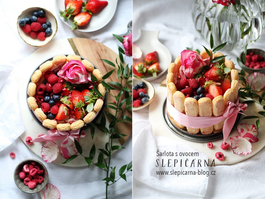 Nepečený narozeninový dort: šarlota s krémem a ovocem