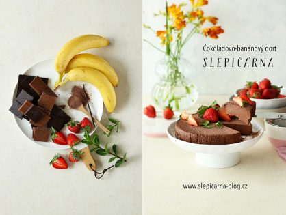Nejjednodušší recept na čokoládovo-banánový dort s jahodami