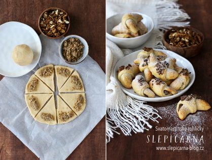 Recept na svatomartinské rohlíčky s ořechovou náplní bez kynutí
