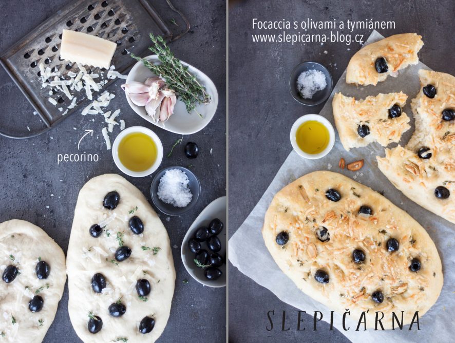 Naše milovaná italská focaccia s olivami a tymiánem krok za krokem